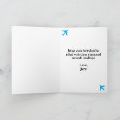 Kleurrijk Vliegtuig Vliegen, Luchtvaart Verjaardag Kaart (Binnen)