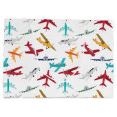 Kleurrijk Vliegtuigpatroon Groot Cadeauzakje (Achterkant)