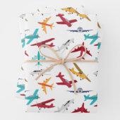 Kleurrijk Vliegtuigpatroon Inpakpapier Vel (In situ)