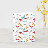 Kleurrijk Vliegtuigpatroon Kaart (Gele Bloem)