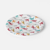Kleurrijk Vliegtuigpatroon Papieren Bordje (Gekanteld)