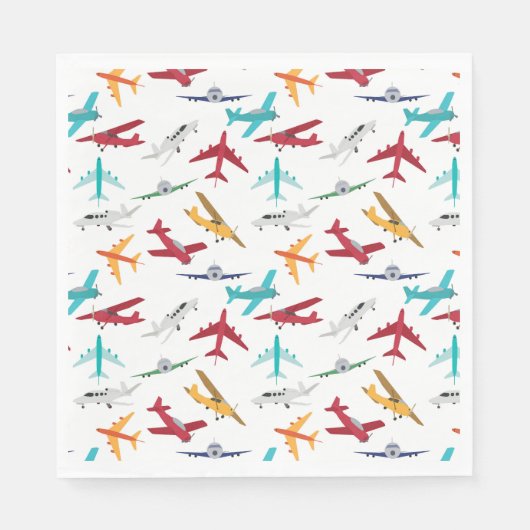 Kleurrijk Vliegtuigpatroon Servet (Voorkant)