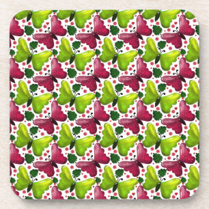 Kleurrijk Vlinder Bloempatroon met Harten Bier Onderzetter