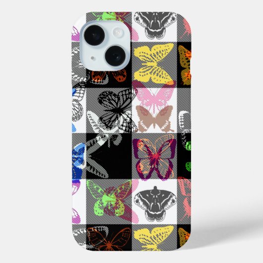 Kleurrijk vlinder geruit tartan ruit ontwerp  Case-Mate iPhone case (Achterkant)