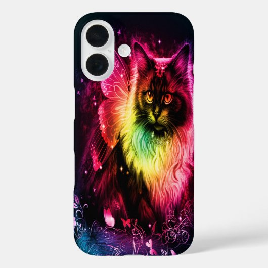 Kleurrijk vlinder Kat Case-Mate iPhone Case (Achterkant)