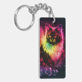 Kleurrijk vlinder Kat Sleutelhanger (Voorkant Links)