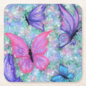 Kleurrijk Vlinder Papier Onderzetter (Voorkant)