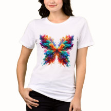 Kleurrijk Vlinder Waterverf Kunst T-shirt | Tril