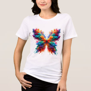 Kleurrijk Vlinder Waterverf Kunst T-shirt Tril