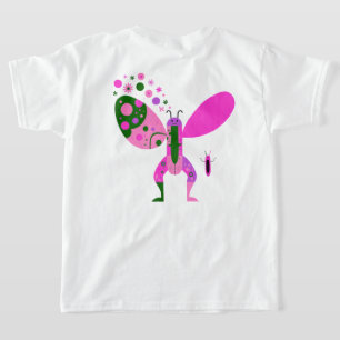 Kleurrijk vlindergrafisch T-shirt