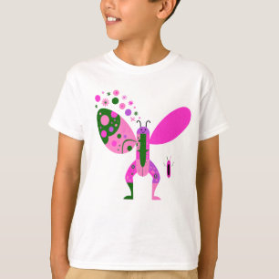Kleurrijk vlindergrafisch T-shirt