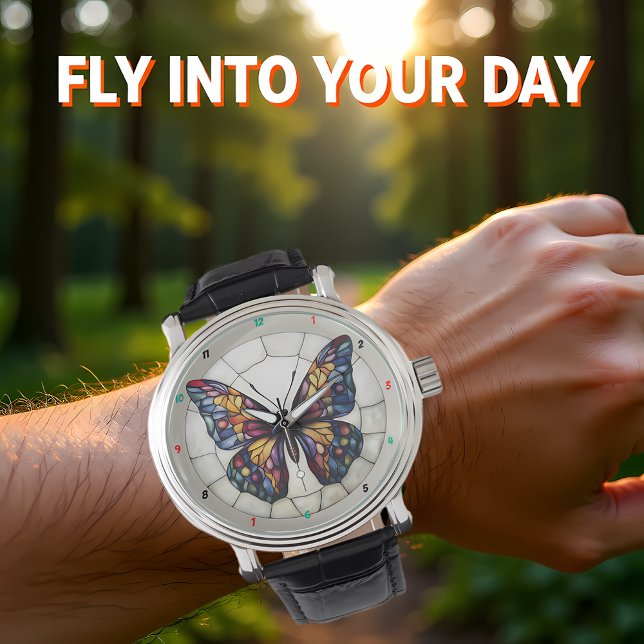 Kleurrijk vlindermotief  horloge (Creator heeft geüpload)
