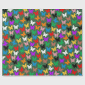 Kleurrijk vlindersilhouet inpakpapier (Vlak)