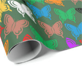 Kleurrijk vlindersilhouet inpakpapier (Rol Hoek)