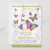 Kleurrijk Vlinderthema Elegante Baby Shower Kaart (Voorkant)