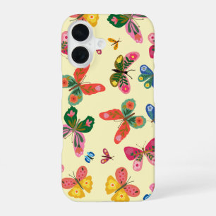 Kleurrijk vlindertuinpatroon iPhone hoesje iPhone 16 Hoesje