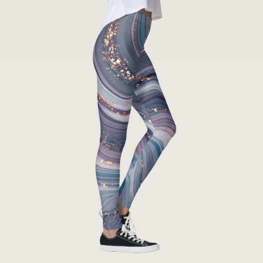 Kleurrijk vloeibaar gemarmerd leggings (Rechts)