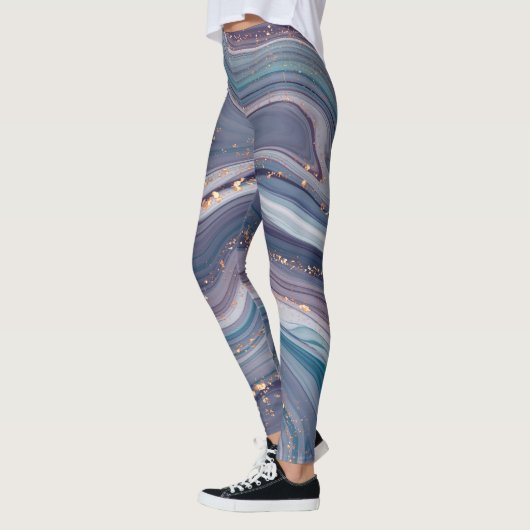Kleurrijk vloeibaar gemarmerd leggings (Links)