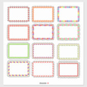 Kleurrijk Voedsel Thema Ingelijste Lege Etiketten Sticker (Vel)