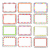 Kleurrijk Voedsel Thema Ingelijste Lege Etiketten Sticker (Voorkant)