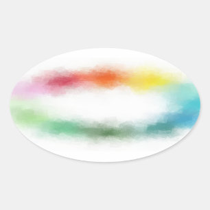 Kleurrijk Voeg Jouw tekst Abstracte lege Sjabloon  Ovale Sticker