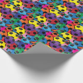 Kleurrijk Voetbal Collage Cadeaupapier (Hoek)