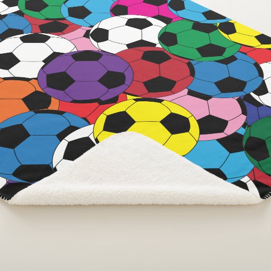 Kleurrijk Voetbal Collage Sherpa Deken (3/4)