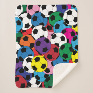 Kleurrijk Voetbal Collage Sherpa Deken