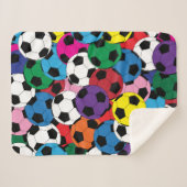 Kleurrijk Voetbal Collage Sherpa Deken (Voorkant (horizontaal))