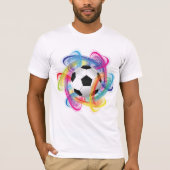 Kleurrijk Voetbal Mannen T-shirt (Voorkant)