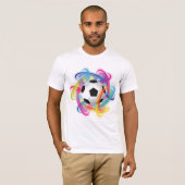 Kleurrijk Voetbal Mensen T-Shirt (Voorkant volledig)