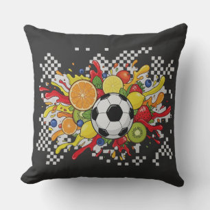 Kleurrijk Voetbal Schaakbord Kussen