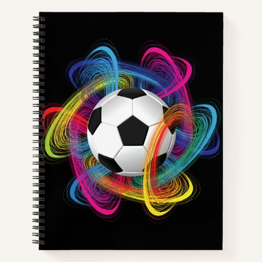 Kleurrijk Voetballen spiraal Notitieboek (Voorkant)