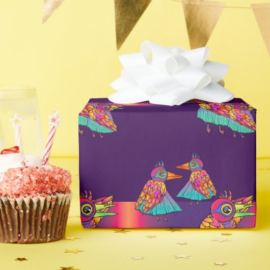 Kleurrijk Vogelinpakpapier Cadeaupapier (Verjaardagsfeest)