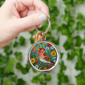 Kleurrijk vogelkunstwerk sleutelhanger (Hand)