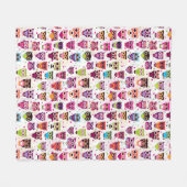 Kleurrijk vogelpatroon voor kinderen 2 fleece deken (Voorkant (Horizontaal))