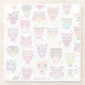 Kleurrijk vogelpatroon voor kinderen 2 glazen onderzetter (Achterkant)