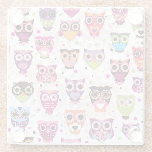 Kleurrijk vogelpatroon voor kinderen 2 glazen onderzetter (Achterkant)