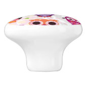 Kleurrijk vogelpatroon voor kinderen 2 keramische knop (Zijkant)