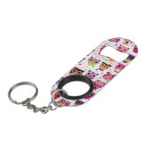 Kleurrijk vogelpatroon voor kinderen 2 mini flessenopener (Voorkant Gekanteld)