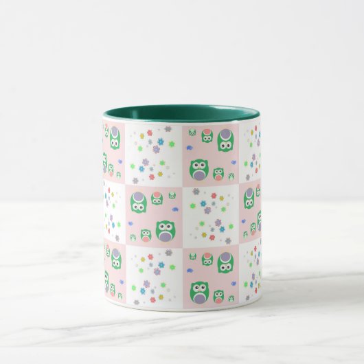 Kleurrijk vogelpatroon voor kinderen 2 mok (Midden)