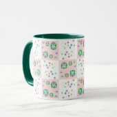 Kleurrijk vogelpatroon voor kinderen 2 mok (Voorkant links)