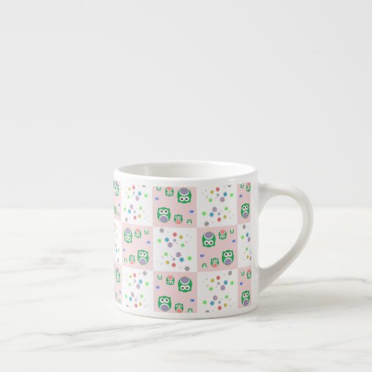 Kleurrijk vogelpatroon voor kinderen espresso kop (Rechts)