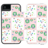 Kleurrijk vogelpatroon voor kinderen incipio iPhone portemonnee hoesje (Agenda Open)