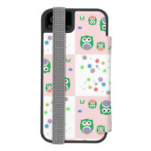 Kleurrijk vogelpatroon voor kinderen incipio iPhone portemonnee hoesje (Agenda Achterkant)