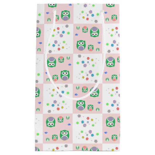 Kleurrijk vogelpatroon voor kinderen klein cadeauzakje (Voorkant)