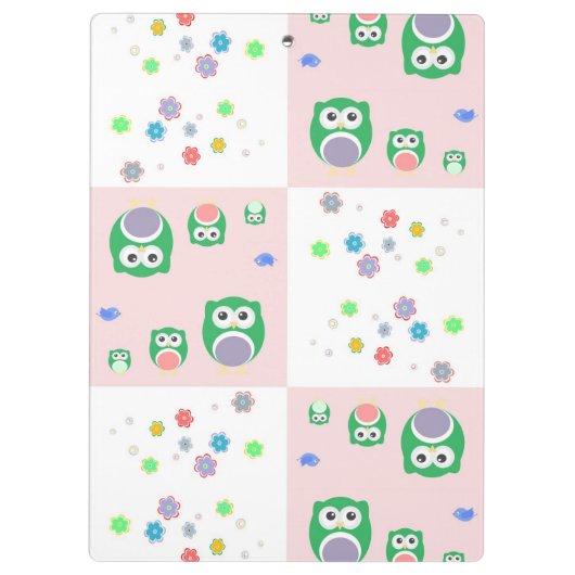 Kleurrijk vogelpatroon voor kinderen klembord (Achterkant)