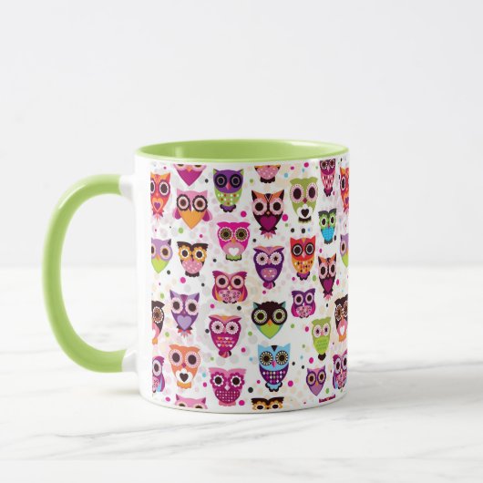 Kleurrijk vogelpatroon voor kinderen mok (Links)