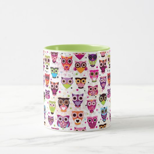 Kleurrijk vogelpatroon voor kinderen mok (Midden)