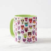 Kleurrijk vogelpatroon voor kinderen mok (Voorkant links)